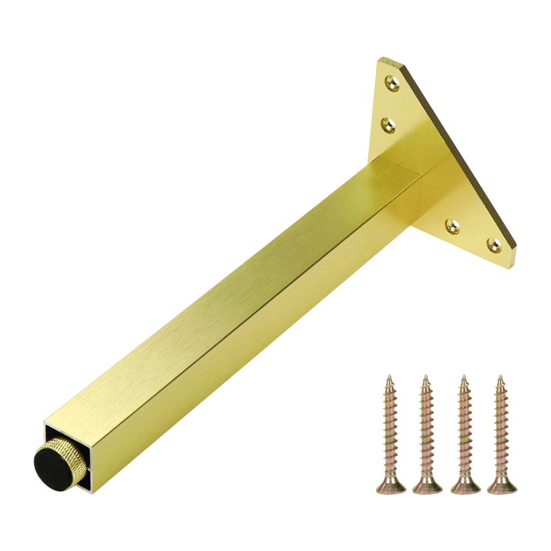 Geesatis 4 Pcs Adjustable Sofa Legs Height 10inch / 250mm Coffee Table Furniture Legs Cupboard Cabinet Feet Legs,Gold Finished Legs - Image 3